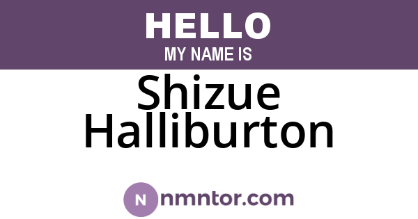 Shizue Halliburton