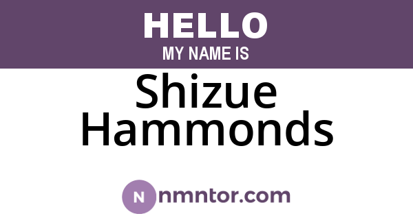 Shizue Hammonds