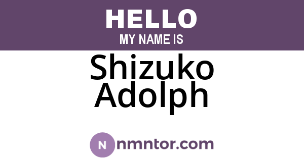Shizuko Adolph