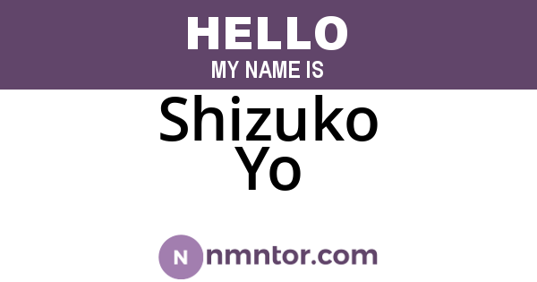 Shizuko Yo