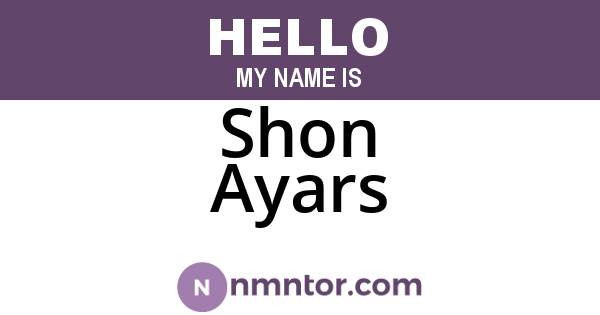Shon Ayars