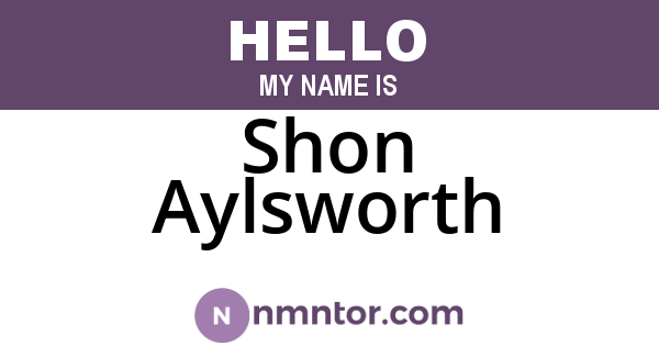 Shon Aylsworth