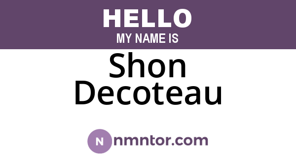 Shon Decoteau