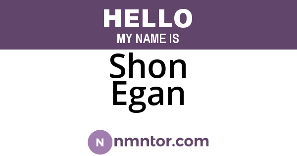 Shon Egan