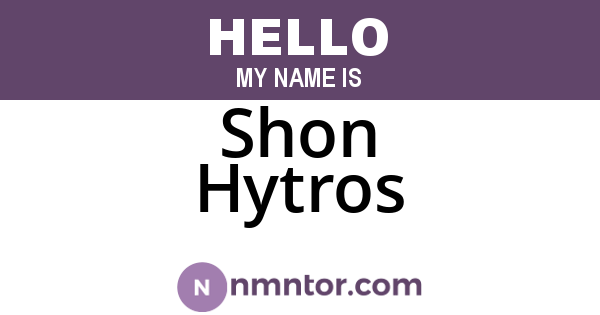 Shon Hytros