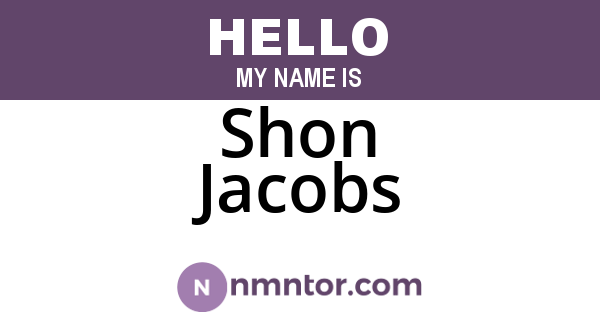 Shon Jacobs