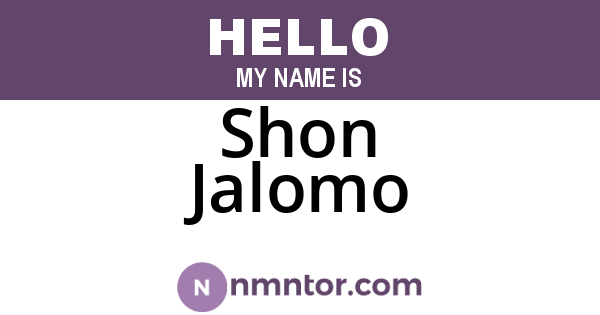 Shon Jalomo
