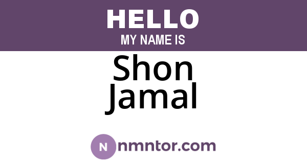 Shon Jamal