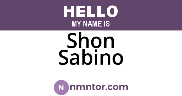 Shon Sabino