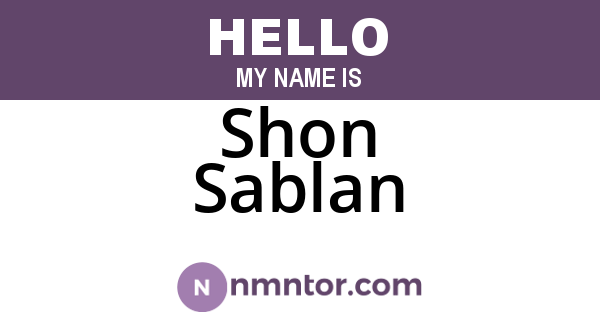 Shon Sablan