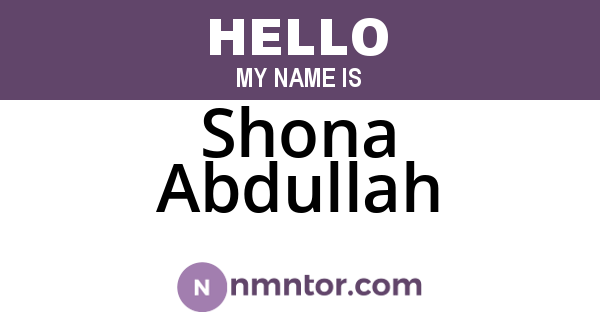 Shona Abdullah