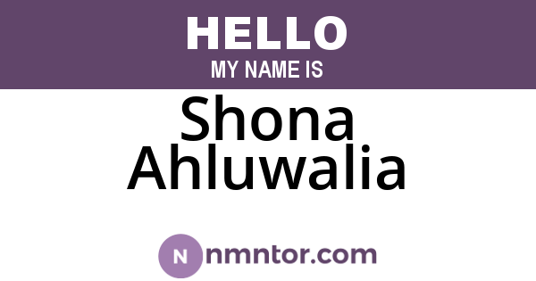 Shona Ahluwalia