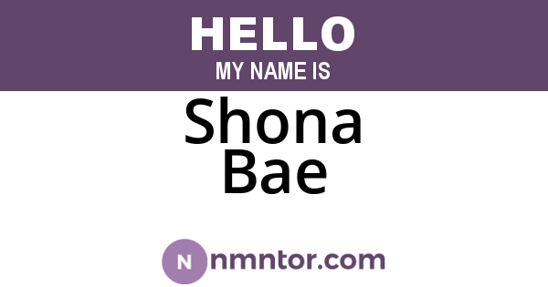 Shona Bae