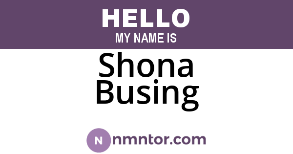 Shona Busing