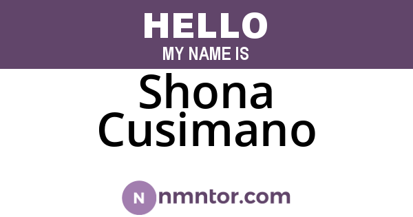 Shona Cusimano