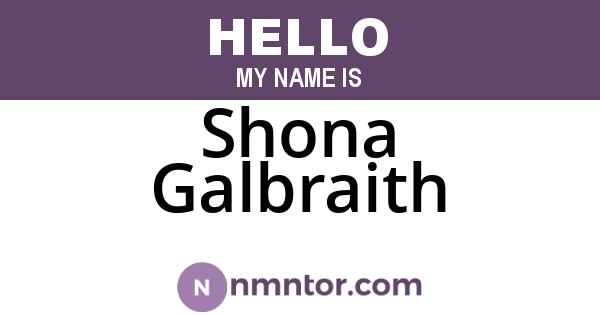 Shona Galbraith