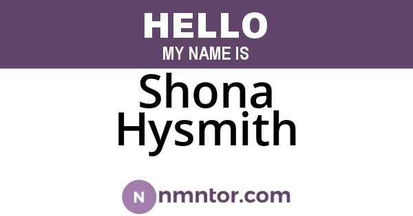 Shona Hysmith
