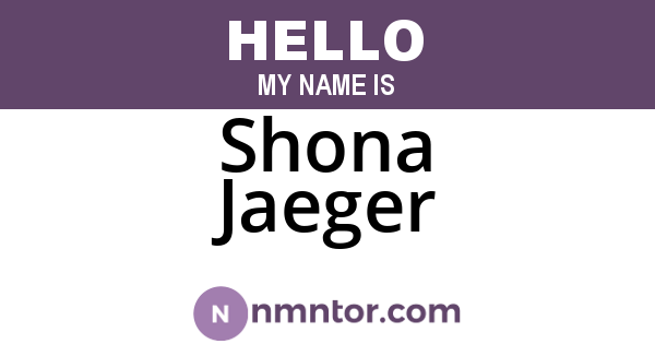 Shona Jaeger