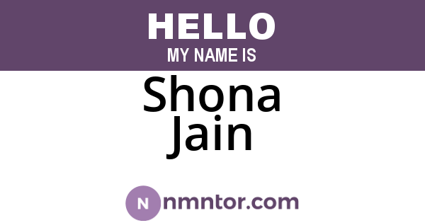 Shona Jain
