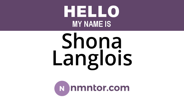 Shona Langlois