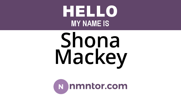 Shona Mackey