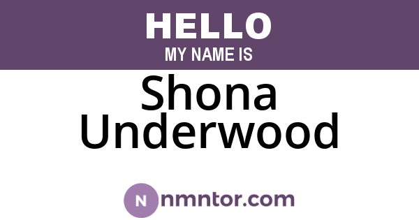 Shona Underwood