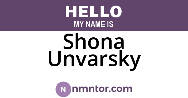 Shona Unvarsky