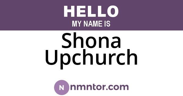Shona Upchurch