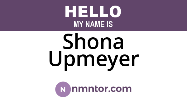 Shona Upmeyer