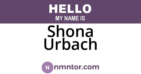 Shona Urbach