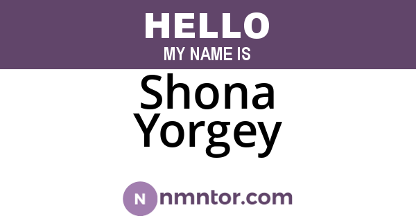 Shona Yorgey