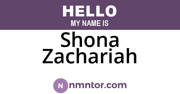 Shona Zachariah
