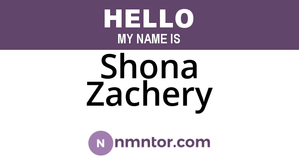 Shona Zachery