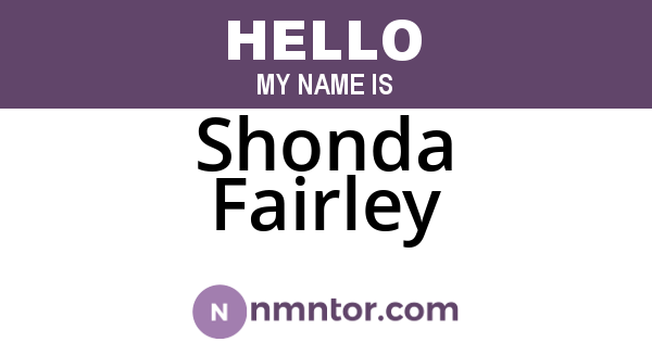 Shonda Fairley