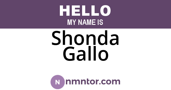 Shonda Gallo