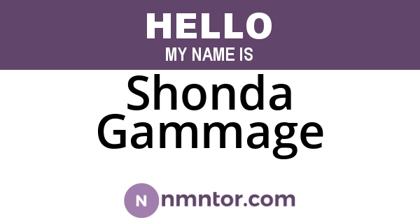 Shonda Gammage