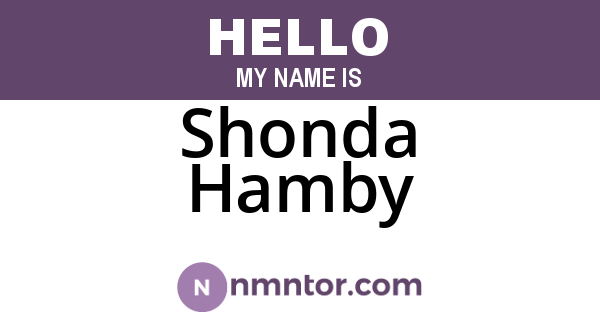 Shonda Hamby