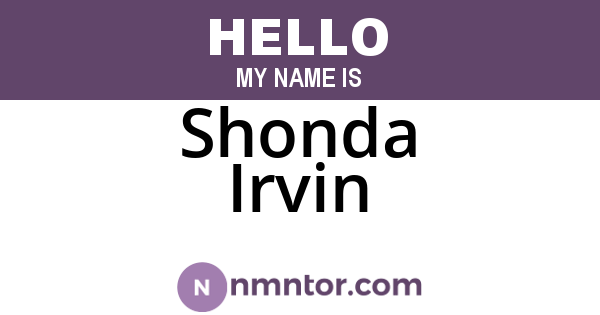 Shonda Irvin