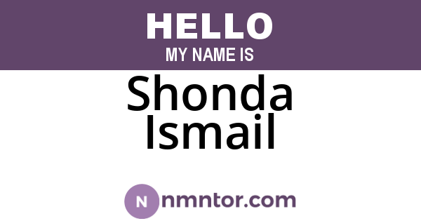 Shonda Ismail
