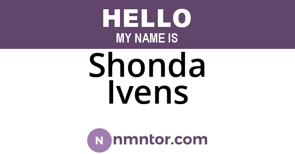 Shonda Ivens