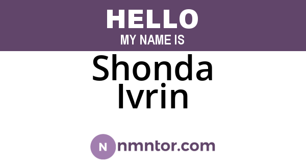 Shonda Ivrin