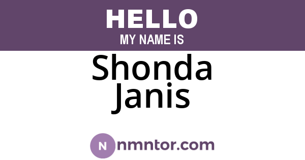 Shonda Janis