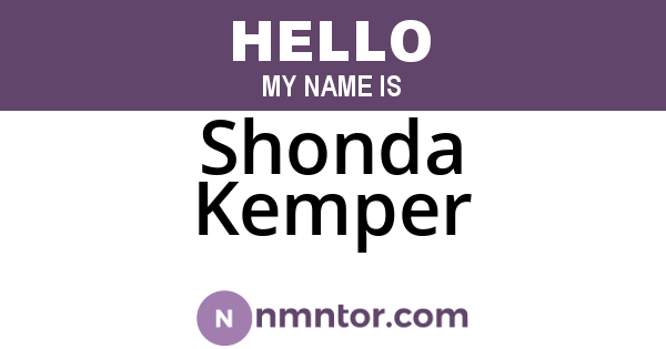 Shonda Kemper
