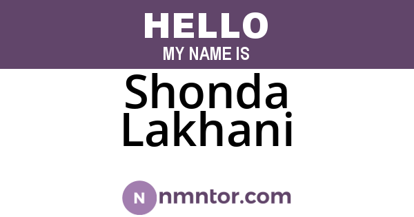Shonda Lakhani