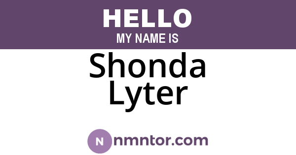 Shonda Lyter