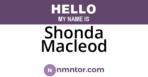 Shonda Macleod