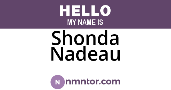 Shonda Nadeau