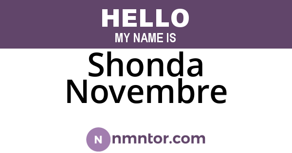 Shonda Novembre