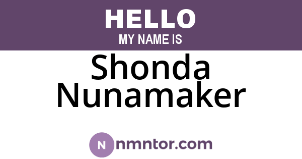 Shonda Nunamaker