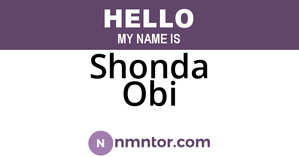 Shonda Obi
